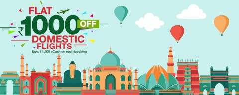 ₹1,000 off on domestic flights ₹1,000 off on domestic flights